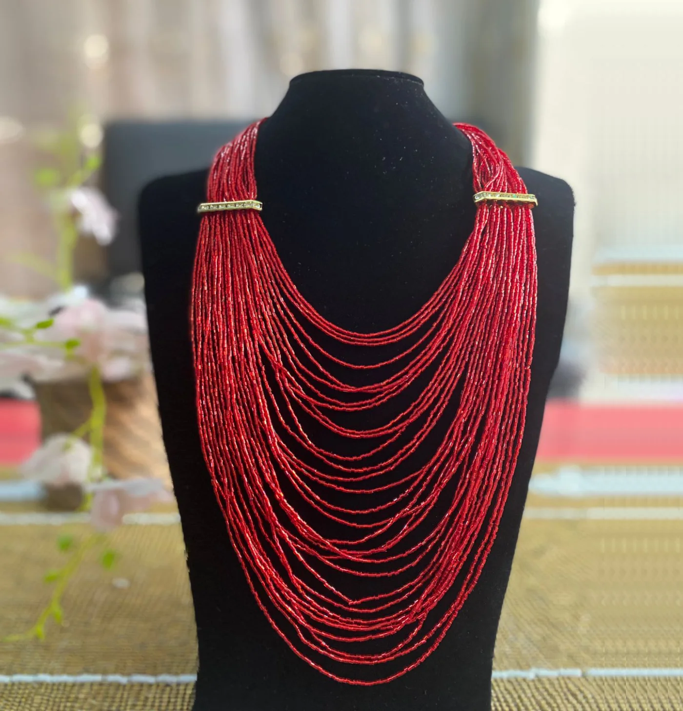 Heavy Layer Glass Beads Necklace